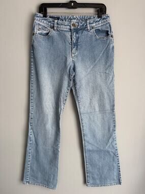 Lands' End Women's 8 Straight Leg Jeans Light Wash Mid Rise Classic Denim Casual